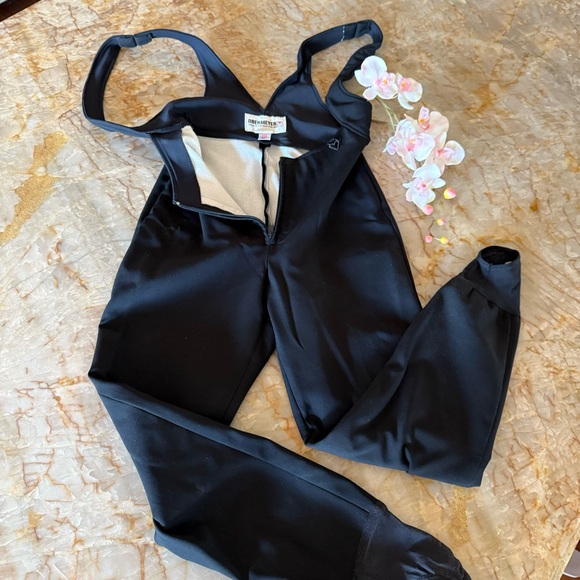 Obermeyer Body Con Black Stirrup Ski Pants Overalls 8 - Picture 10 of 11